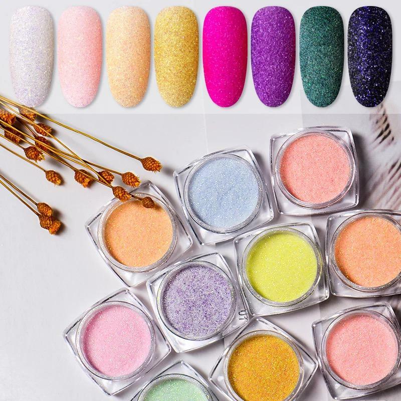 17 Colours Mermaid Nail Glitter Powder Sugar Neon Iridescent Aurora Mirror