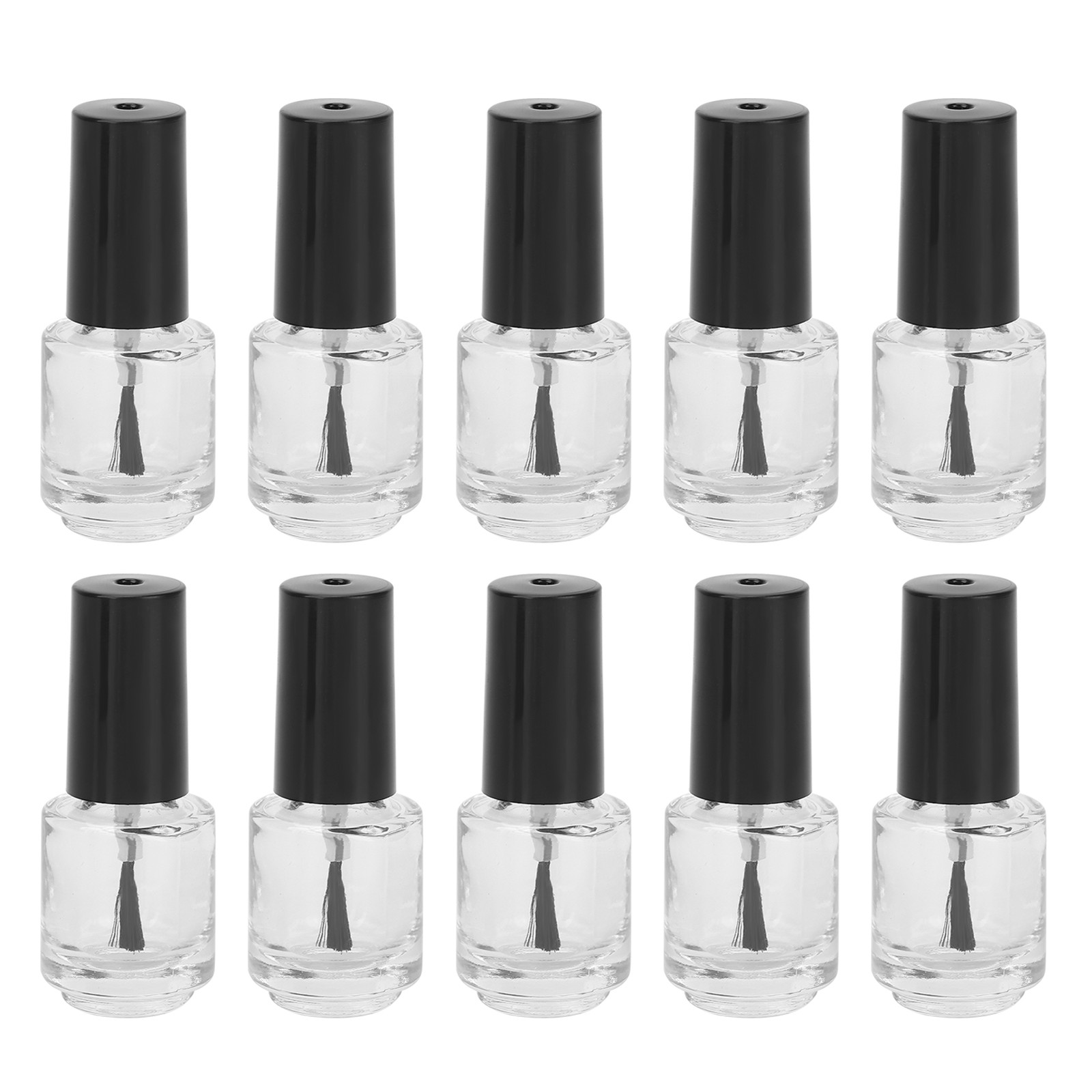 10pcs Empty Nail Polish Bottle With Brush Cap For DIY Use Excellent