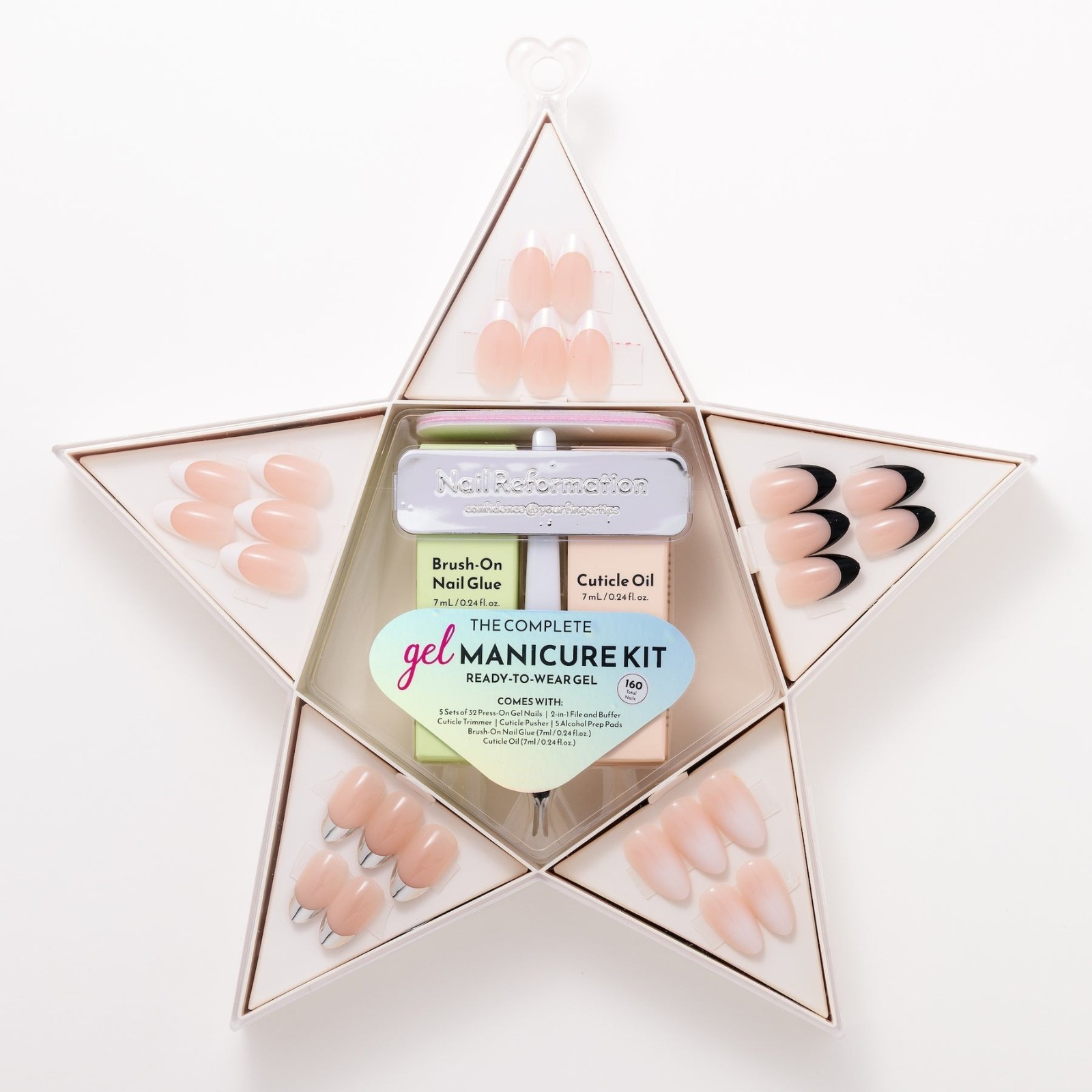 NEW Nail Reformation Press On Nails Star Box French Almond Bare Essentials