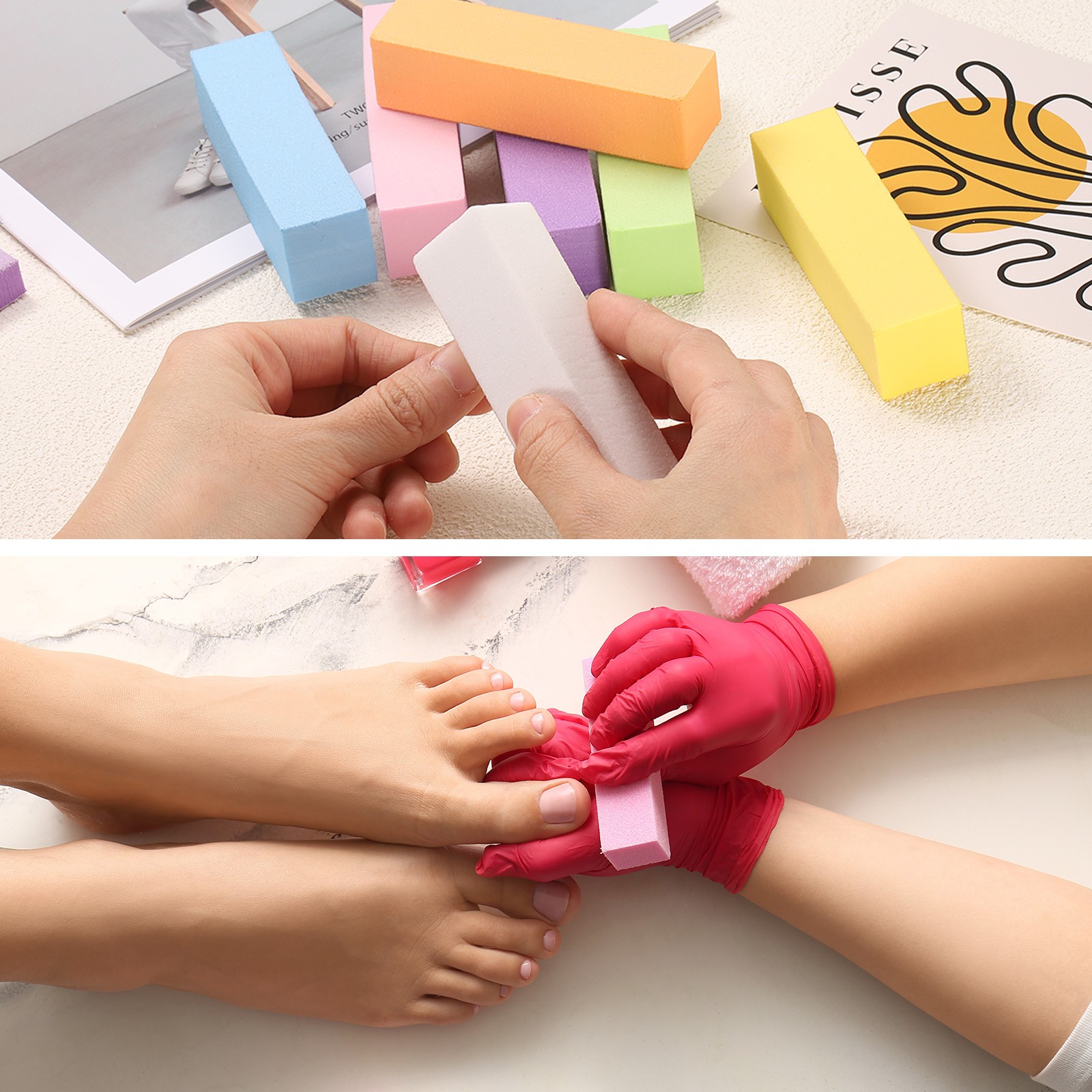 20pcs Nail Buffer Block 120 Grit Nail File for Nail Buffing, Mix Four Colors
