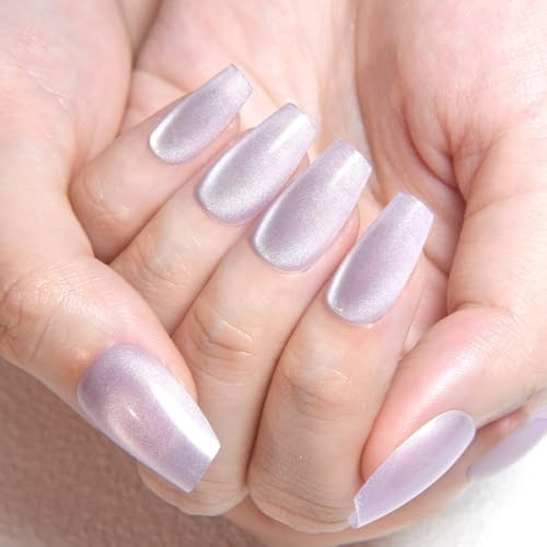 Cat 24 Ounce (Pack of 1) 24Pcs-Coffin Medium Square-04 Light Lavender Purple
