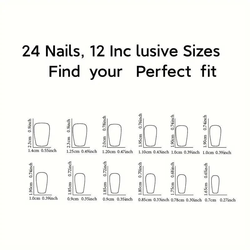 24pcs Short Square Glitter Gradient Press-On Nails Set – Glossy Finish, Black