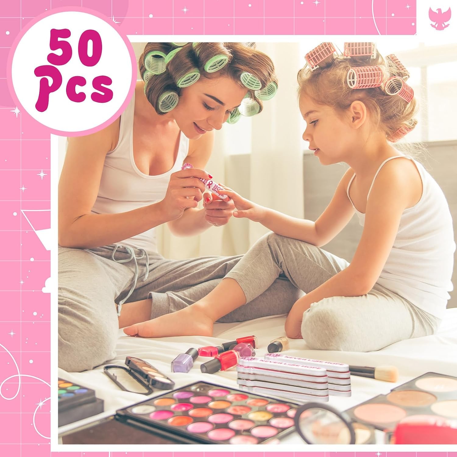 50 Pcs Breast Cancer Awareness Nail Files, Pink Ribbon Manicure Tools | Pink