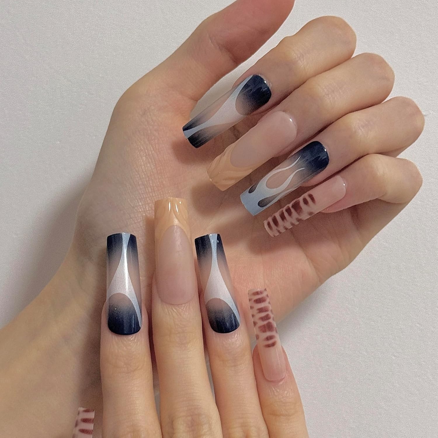 Trendy 24 Pcs Square Press on Nails – Long Acrylic Tips for Effortless Glam