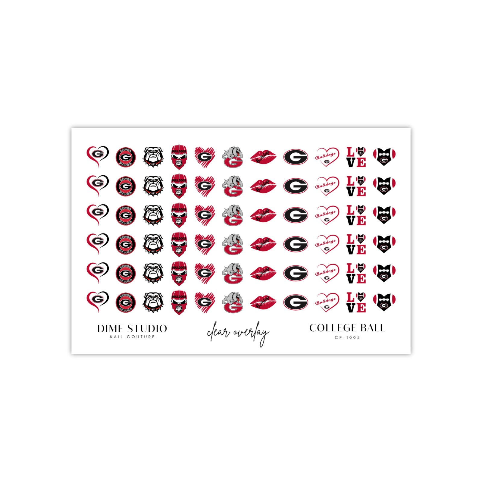 Georgia Bulldogs Football Nail Decals 2 Water Transfer Nail Art