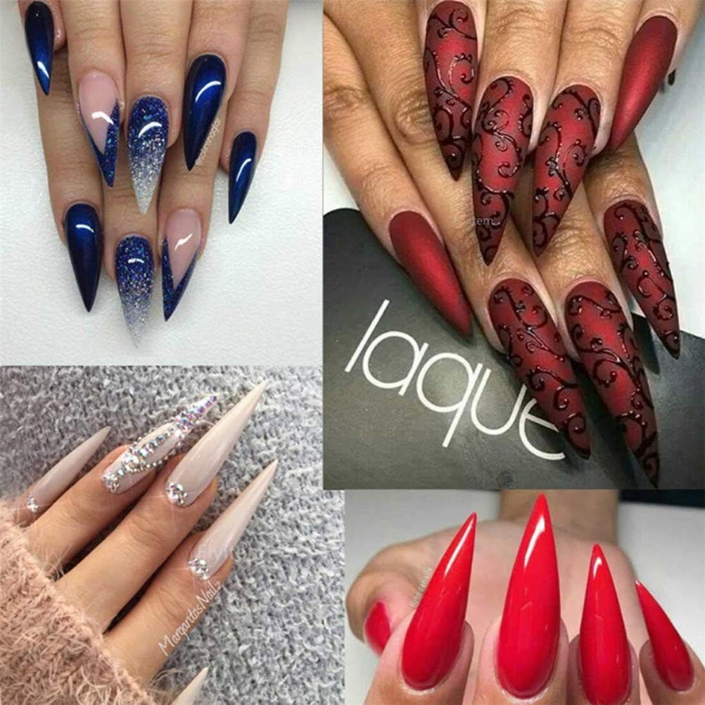 300 Pack of Stylish Middle Long Stiletto Nail Tips for Gorgeous Nail Designs
