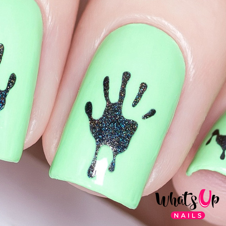 Bloody Hands Stencils for Nails, Halloween Nail Stickers, Nail Art, Nail Vinyls