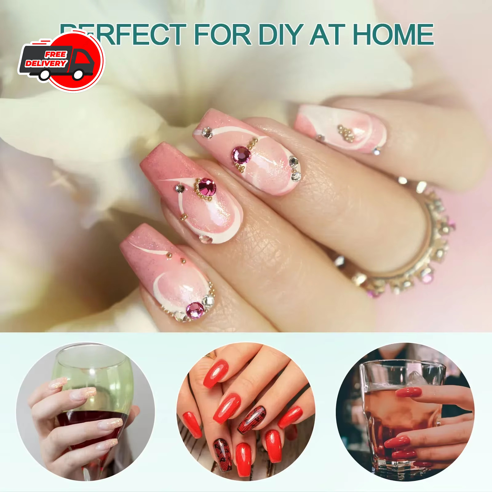 Nailpop 120pcs Gel X Nail Tips Medium Short Almond Square Soft Gel ExtensionsPro
