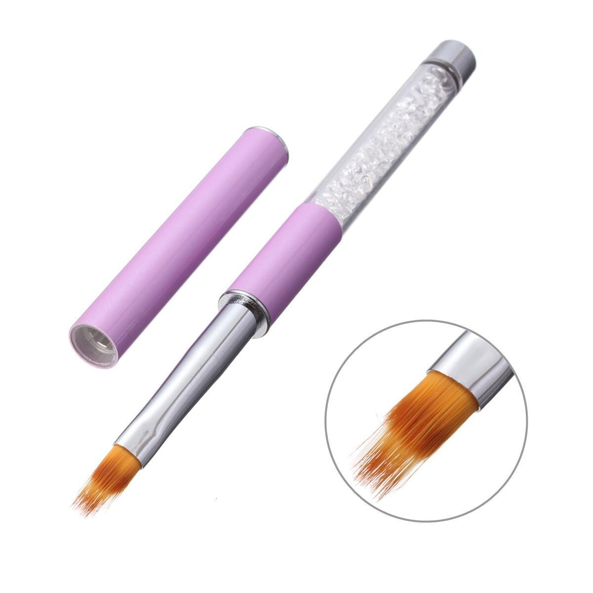 Nail Brush Acrylic Nail Brush LED/UV Gel Nail Ombre Brush Rhinestone Handle Tool