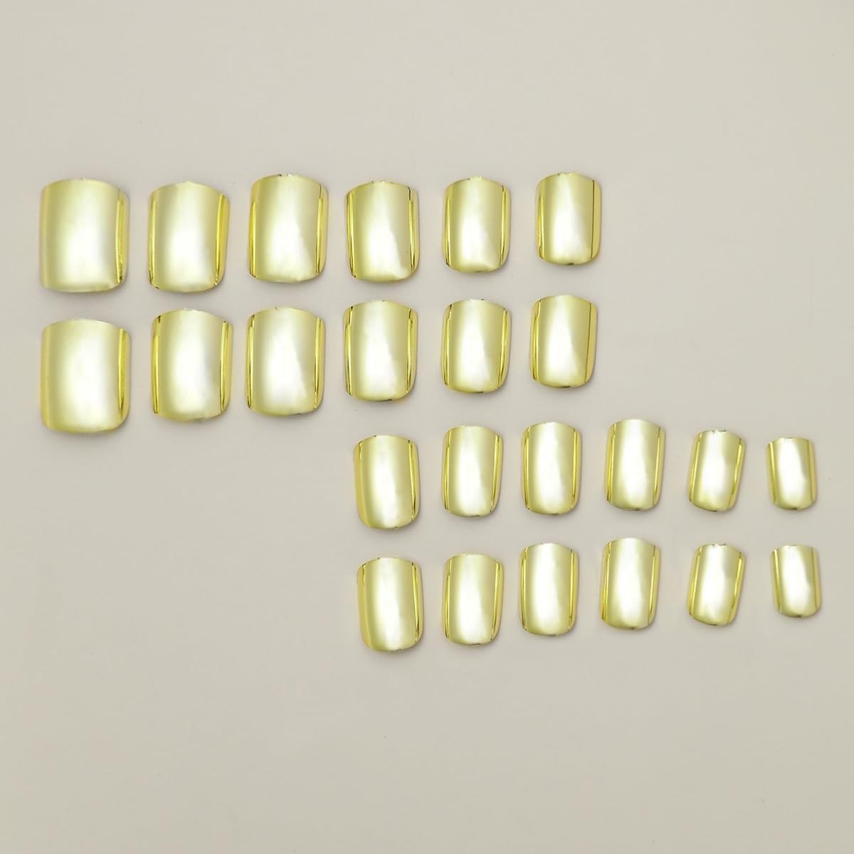 Gold Press on Nails Short Square Fake 1 Fl Oz (Pack of 24), Style-A4