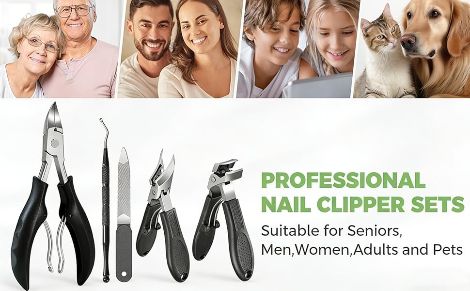 Toenail Clippers for Thick Toenails for Seniors, Angled Head Large Toe Nail