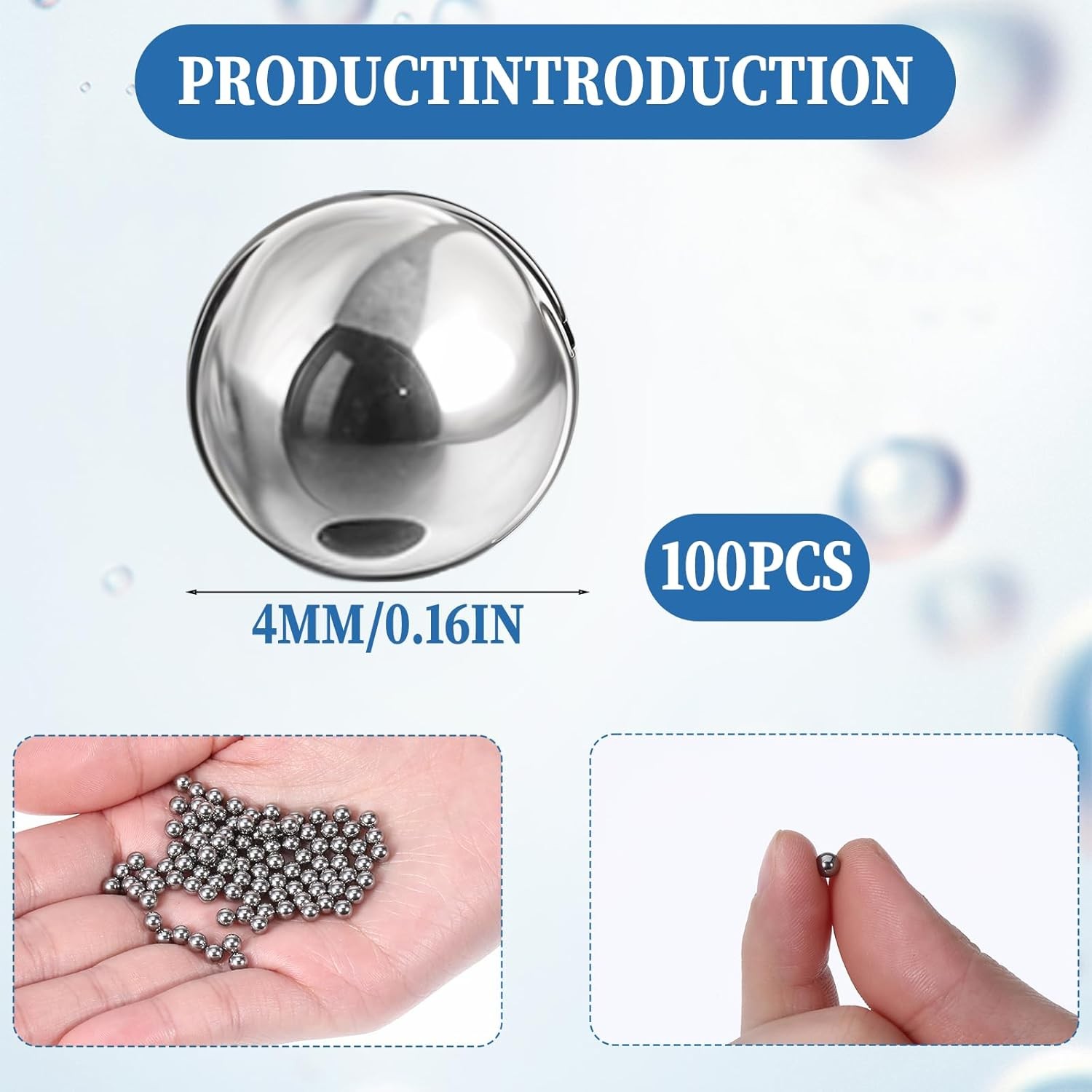 100 PCS Paint Mixing Balls, Metal Balls Stainless Steel Ball Bearings for Model
