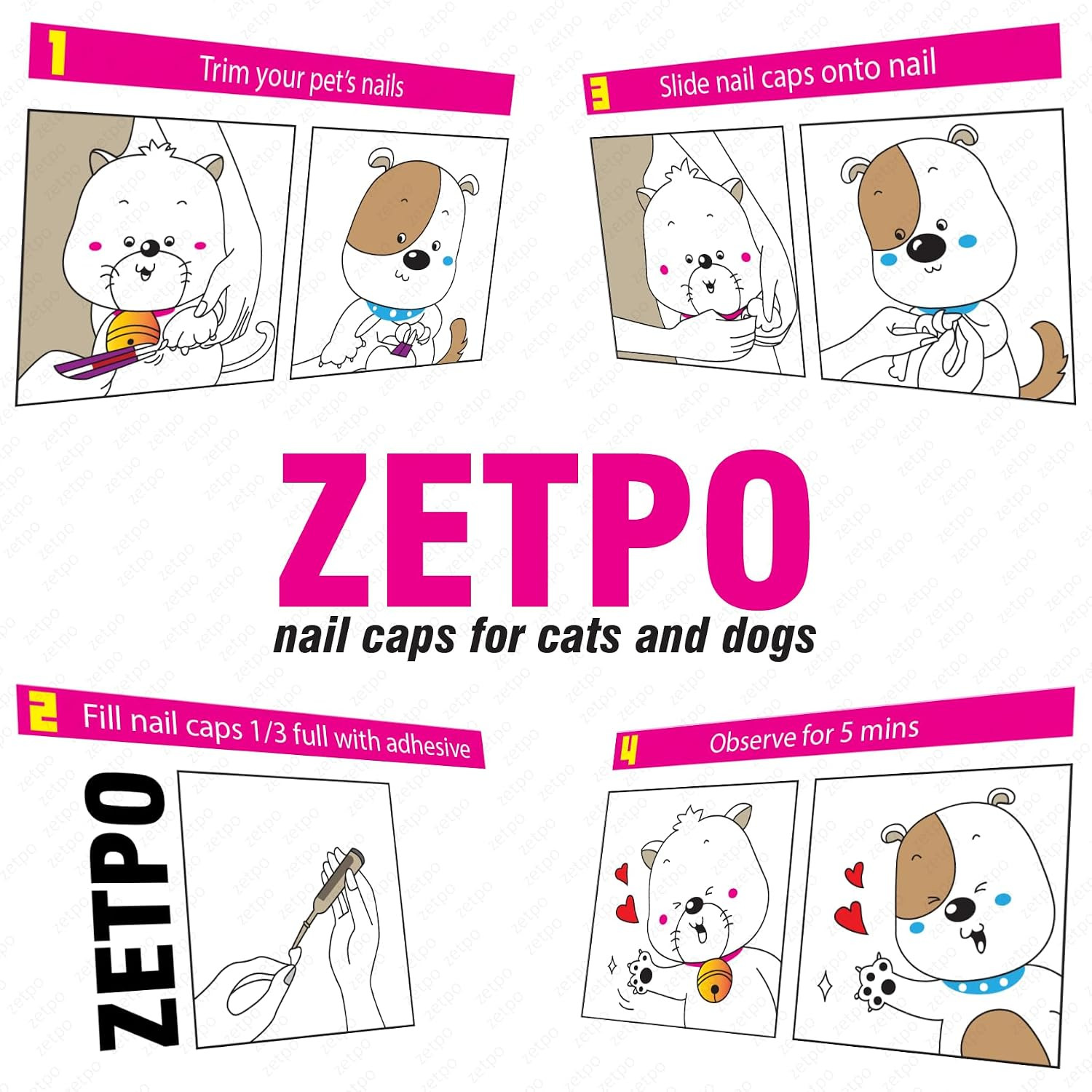 10Pcs of Special Pet Nail Adhesive Glues & 20Pcs of Applicator Tips for Cat