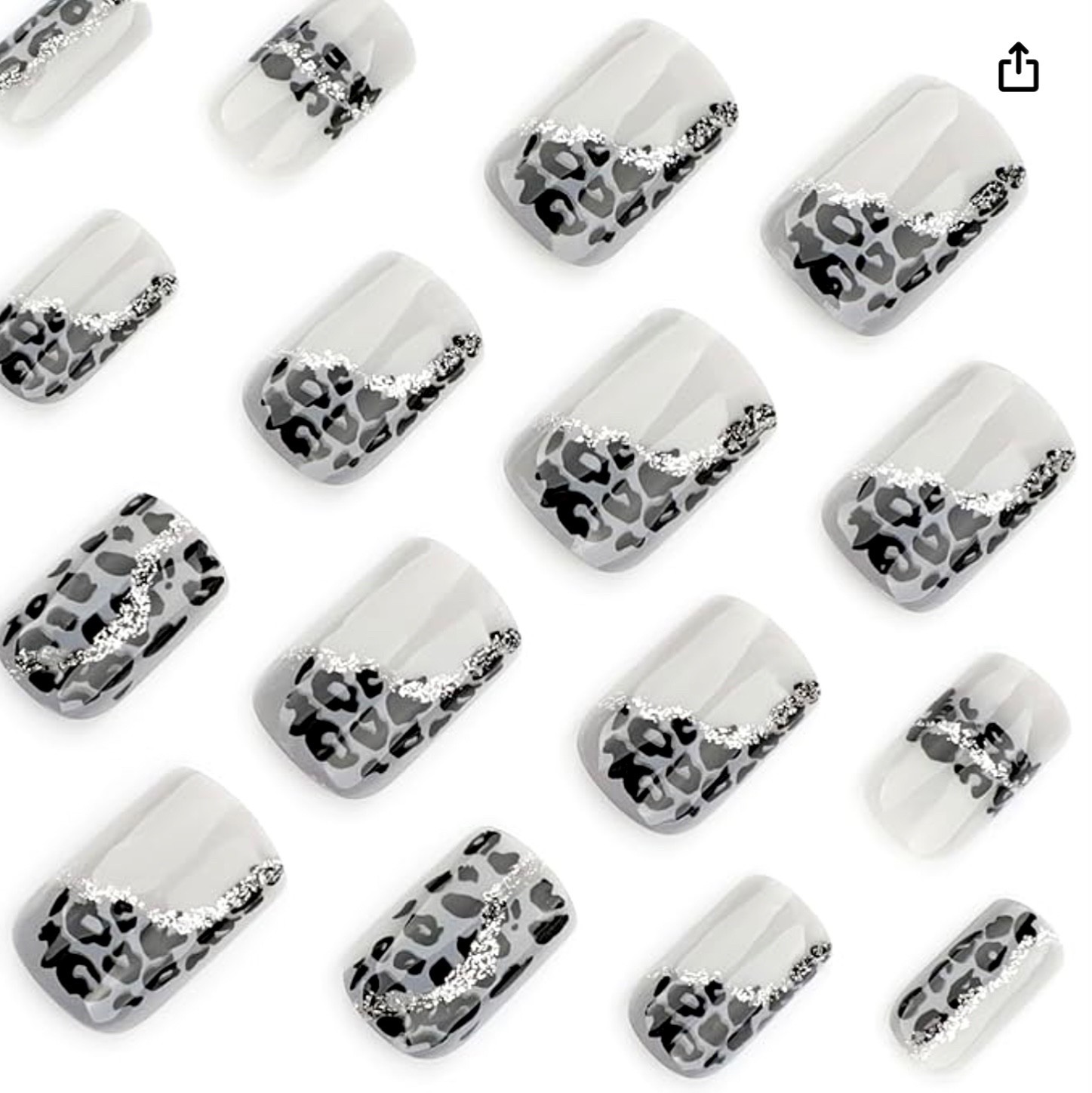 5 Nails Kits – GOTHIC Black Rhinestone Lace, Silver GLITTER French, WEDNESDAY +