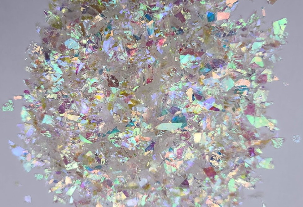 Opal ice glitter Irridesescent shreds flakes small size nail art-craft US Seller