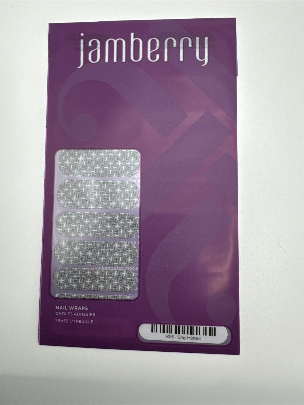 Jamberry Nail Wraps Gray Matters Full Sheet (gray graphic)