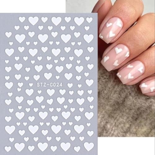 Heart Nail Stickers -Valentine’s Day Nail Art Supplies Heart Nail Decals for