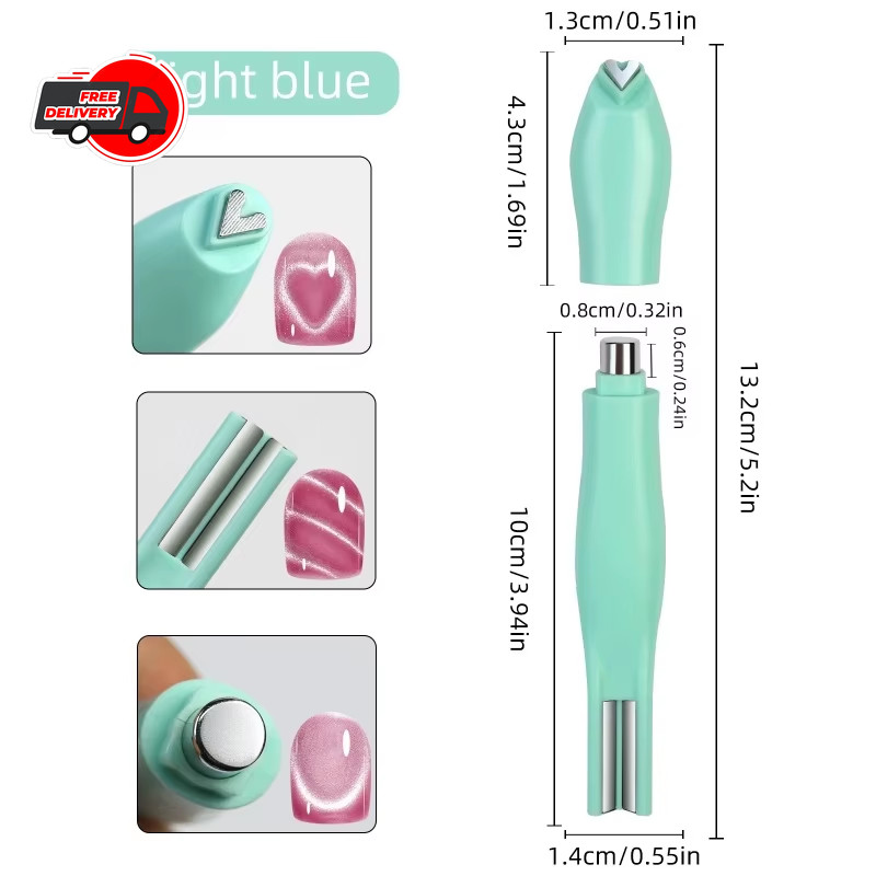 3-in-1 Cat Eye Nail Magnet Stick Love Heart Snake Pattern French Gel Polish Tool
