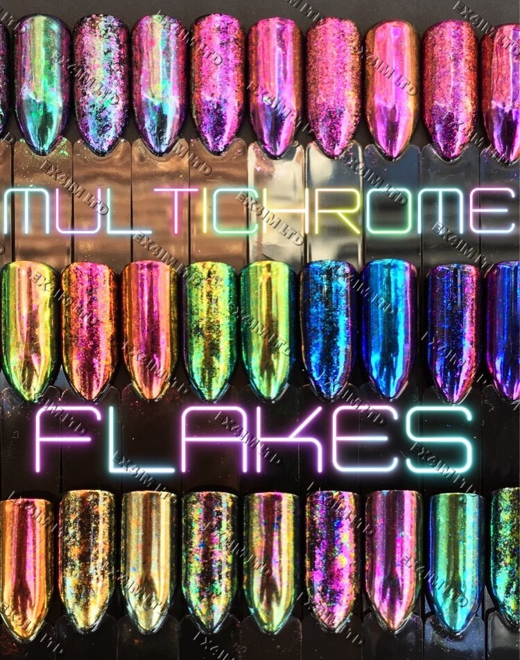Chameleon Nail Flakes Multichrome Powder Colour Shifting Nails Rose Gold TREND