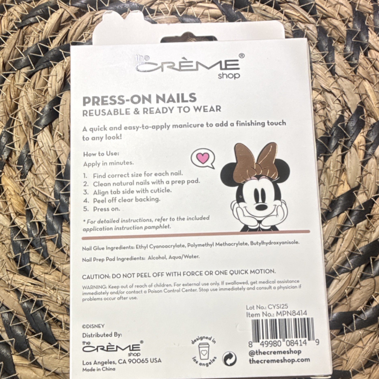 The Crème Shop Disney Minnie Mouse Gel Press-On Nails Set Medium Almond 24pcs
