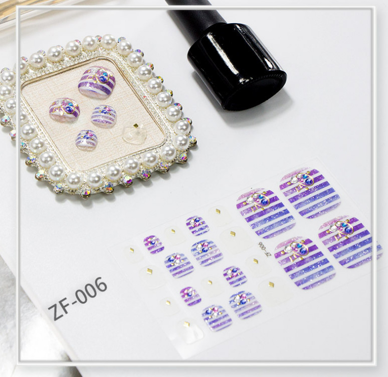 3D Fashion Summer Toe Nail Stickers Decals Wraps Nail Art Self Stick Women NS29