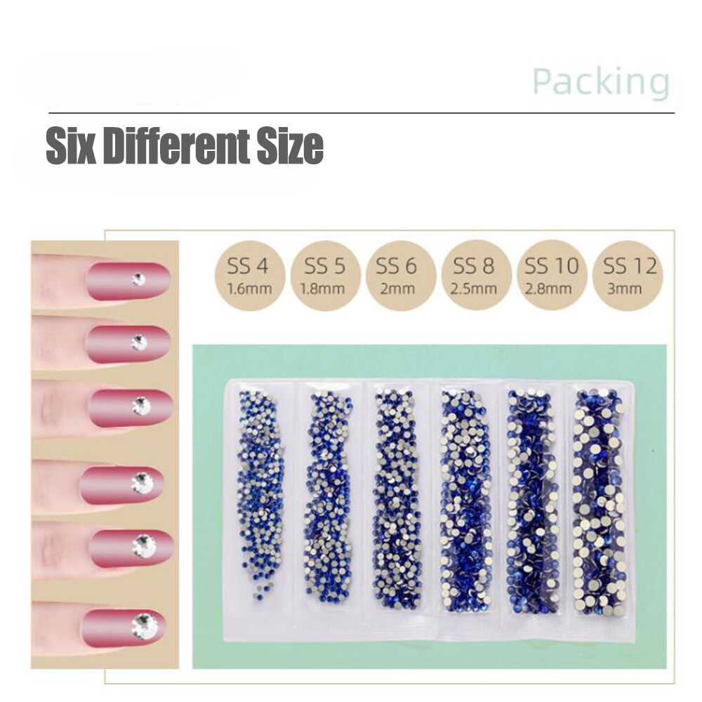 24 Colors SS4-SS12 Nail Art Rhinestones Glitter Crystal Gems Decoration