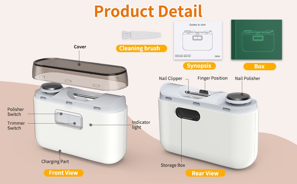 3-in-1 Electric Nail Trimmer for Thin Nails (Up to 1.4mm) – USB