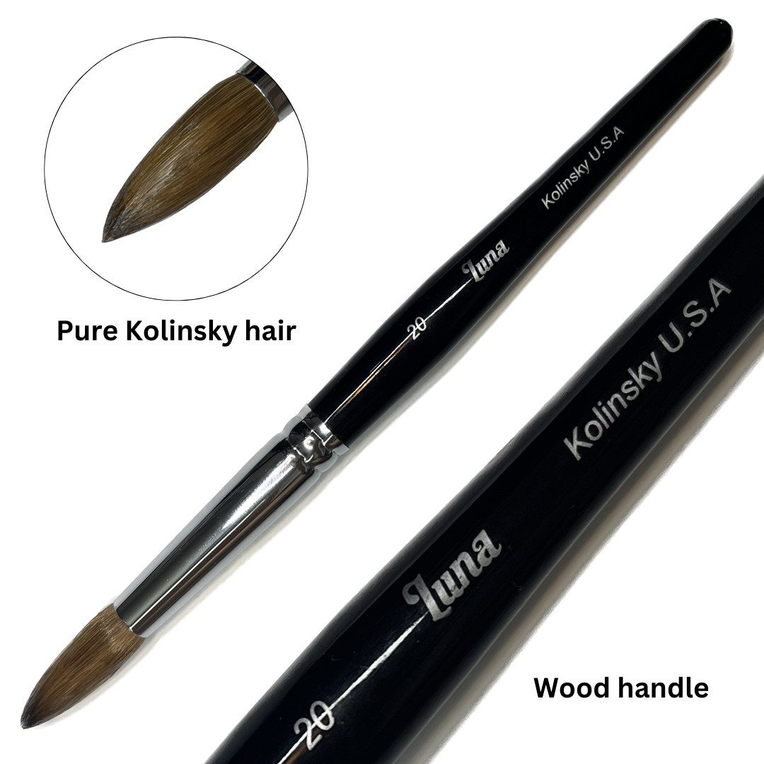 Luna Pure Kolinsky Acrylic Nail Brush For Manicure Powder – SHIP FROM US