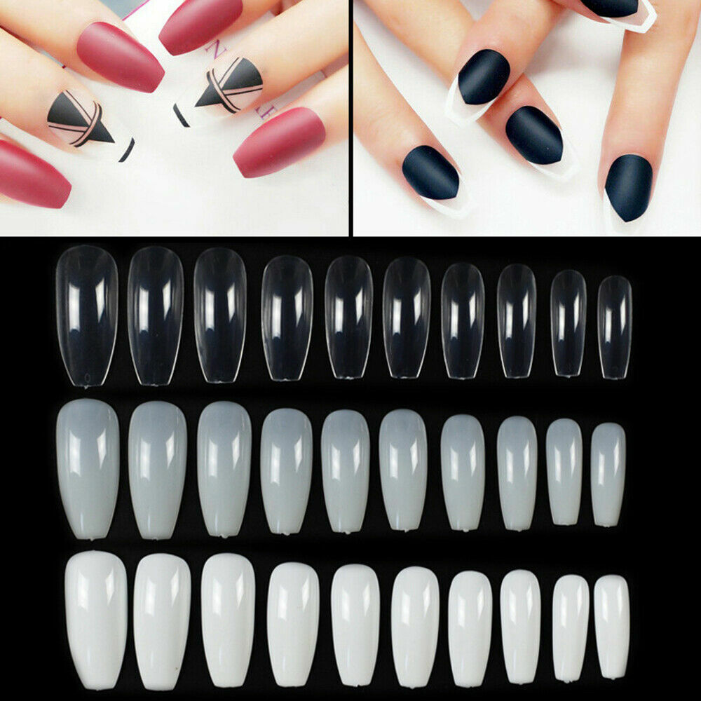 500pcs False Nails Display Tip Acrylic Ballerina Artificial Full Cover Fake Nail