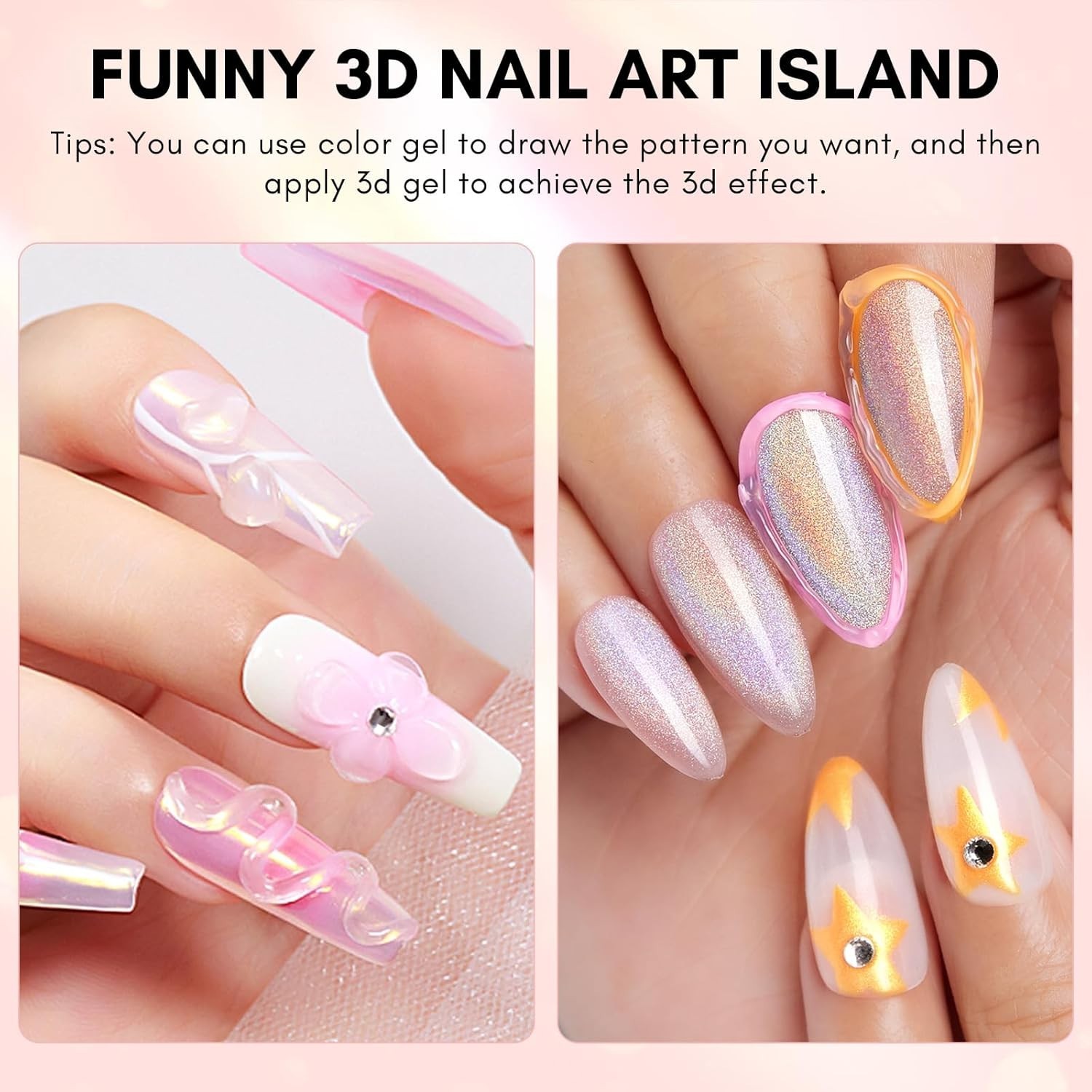 Easy-to-Use Nail Rhinestone Glue & 3D Gel – Perfect for Nail Lovers & Beginners