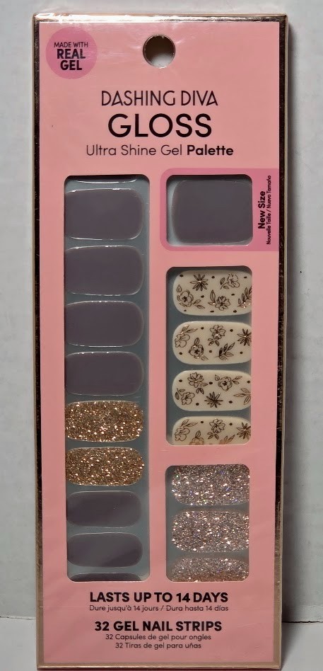 Dashing Diva Gloss Ultra Shine Gel Nail Strips (2 PKGS) GLITTER GLAMOUR, LAVENDE