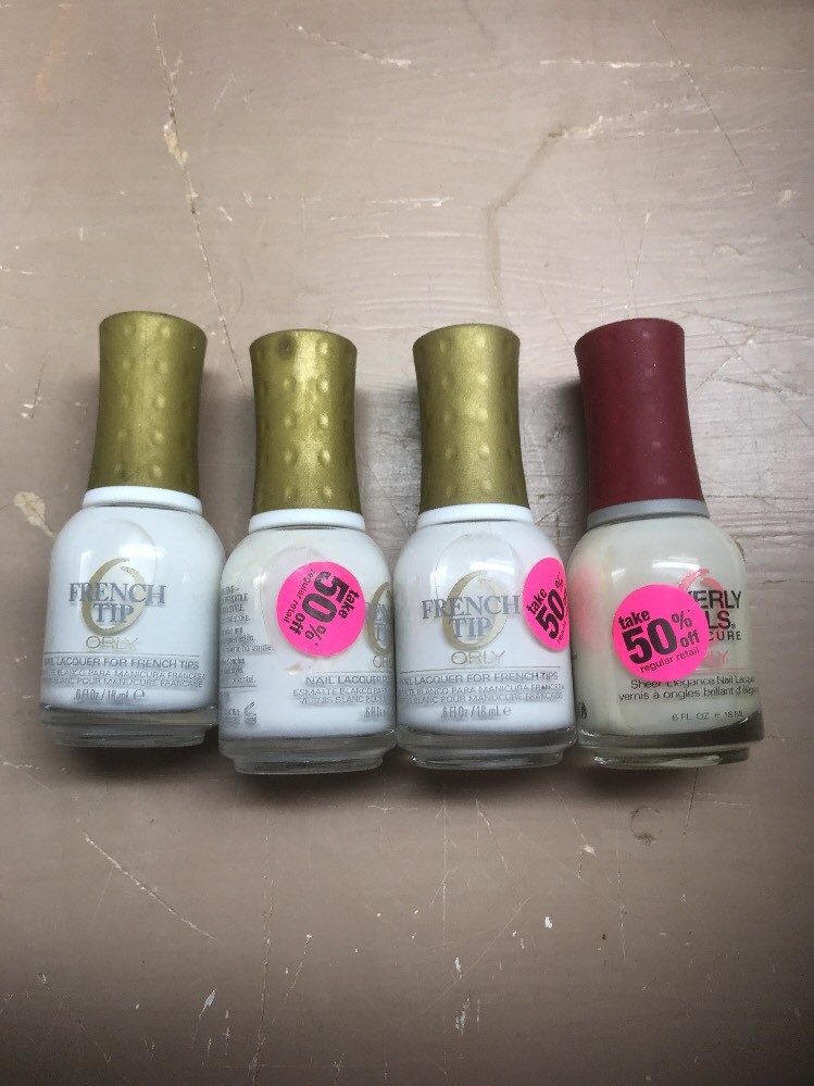 Lot Of 4 ORLY French Tip White Tips Nail Lacquer Polish Color .6oz/18ml 42001