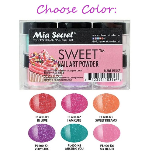 Mia Secret Nail Art Powder – SWEET 0.25 oz – CHOOSE COLOR: