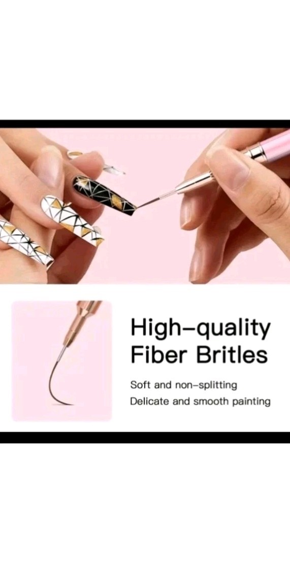5-Piece Nail Art Liner Brushes Set – Nail Art Fine Brush Nail Dotting Drawing