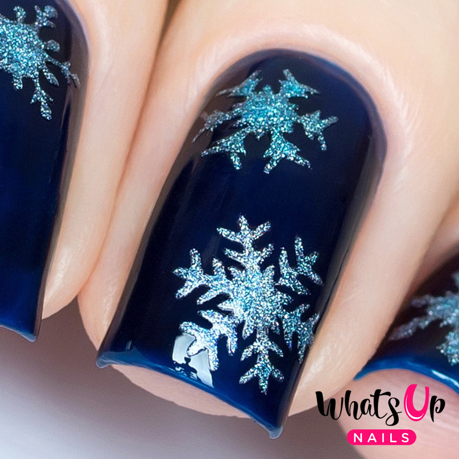 Silver Merry Snowflakes Stencils for Nails, Christmas Nails, Nail Art