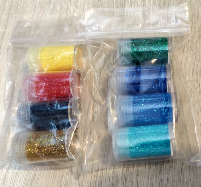 Fine Glitter Set 8 Jars 8g Each Assorted Colors Arts Crafts Nail Art