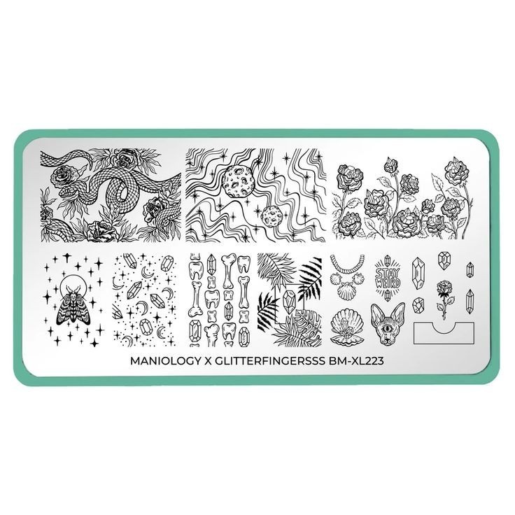 Maniology Bundle Monster BMC Glitterfingersss BM-XL223 Collab Nail Stamp Plate