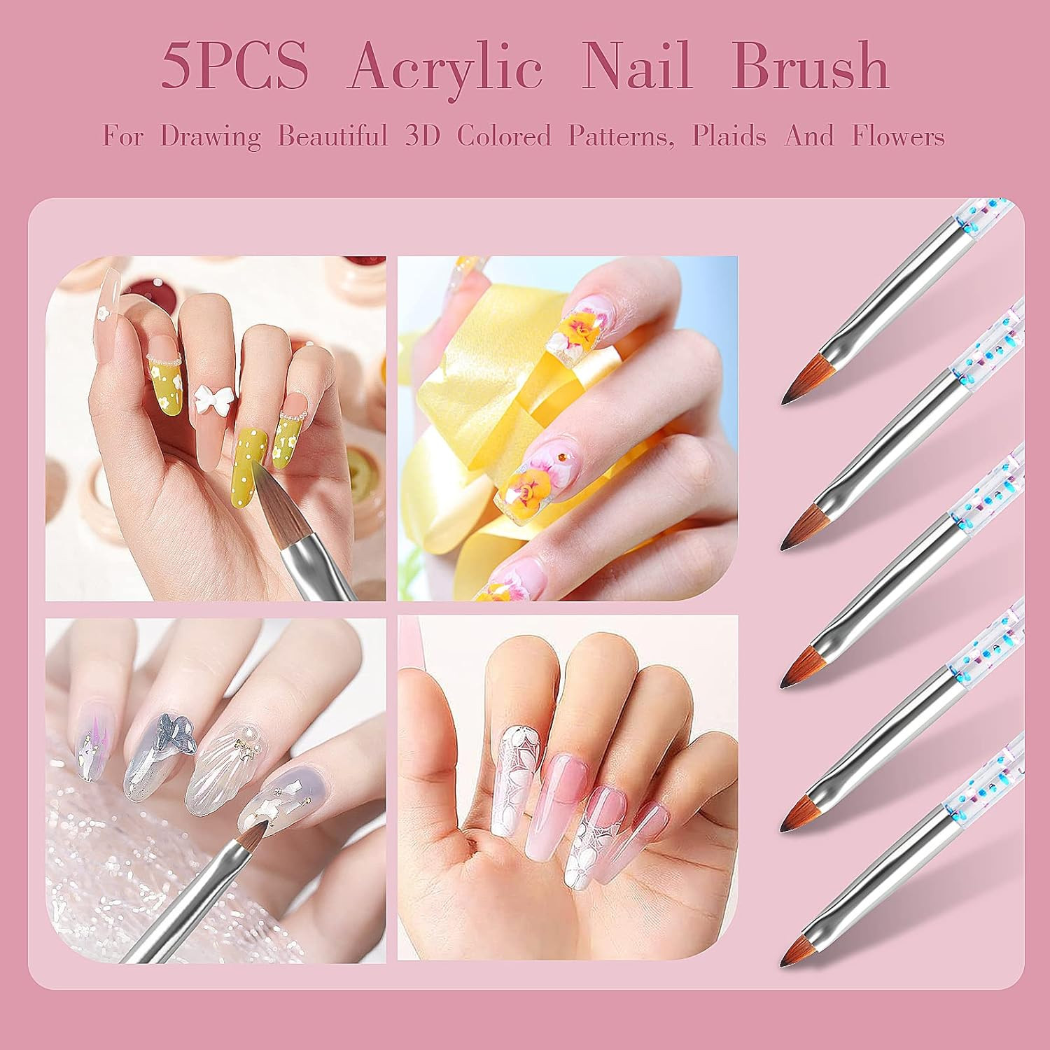 32Pcs Nail Art Brushes,Acrylic Nail Brush,Nail Brushes for Nail Art,Nail Art Dot