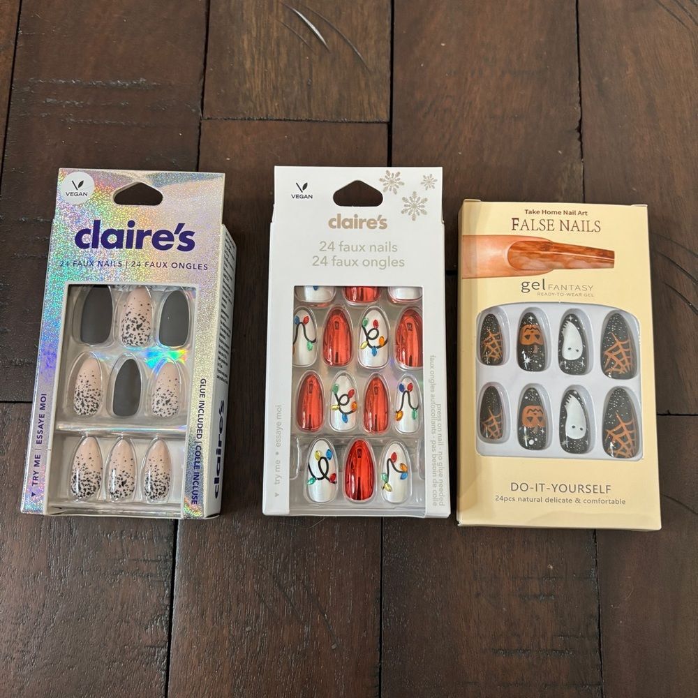 Claire’s Press On Nails Vegan Almond Shape – New in Box – Never Opened