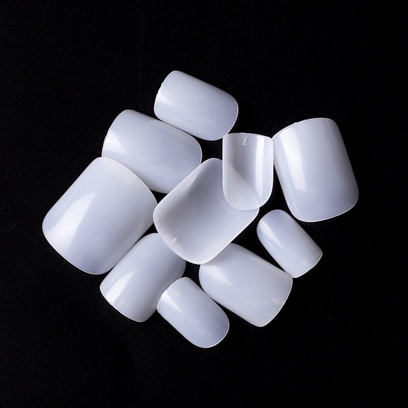 500pcs Square Short Fake Nails Full Cover False Nail Art Tips Natural Color