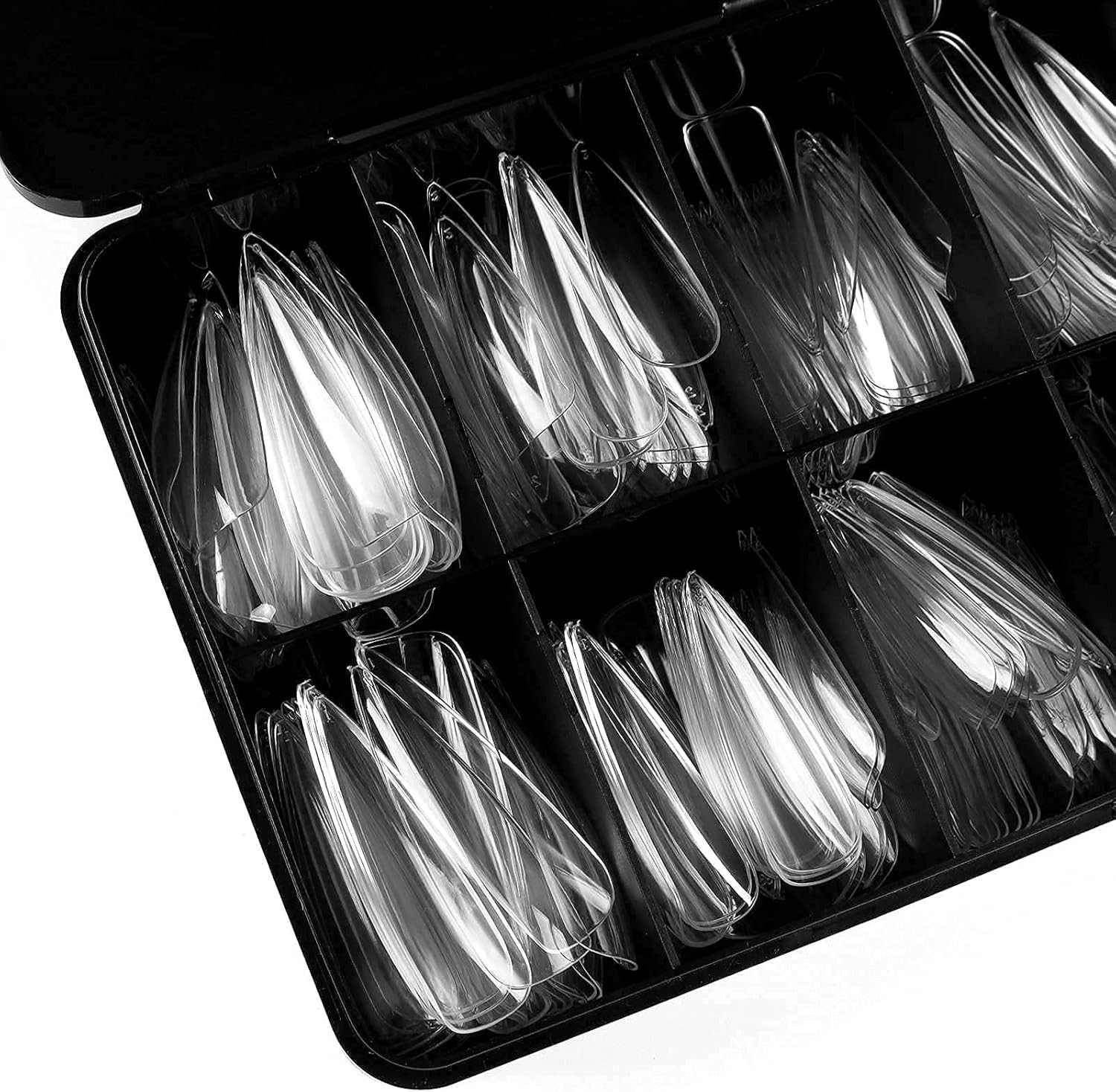Stiletto Nail Tips, Full Cover Clear ABS False Nails for Acrylic Nails,