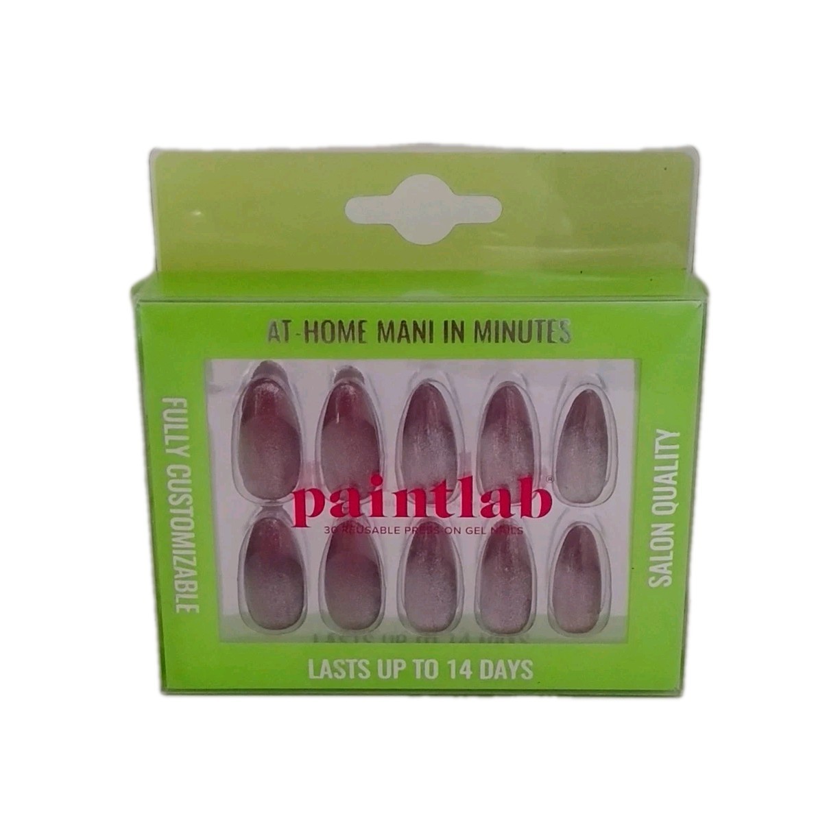 PaintLab 30pc Reusable Long Lasting GEL PRESS ON NAILS Medium Almond ROSE GOLD