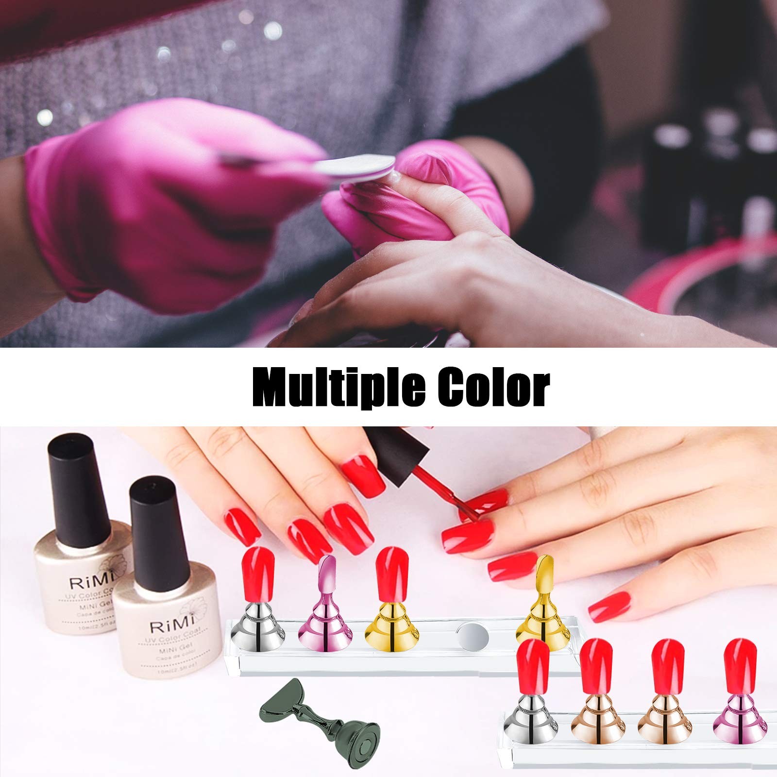 2 Sets Pink Nail Stand for Press on Nails Display, Magnetic Fake Nails Holder