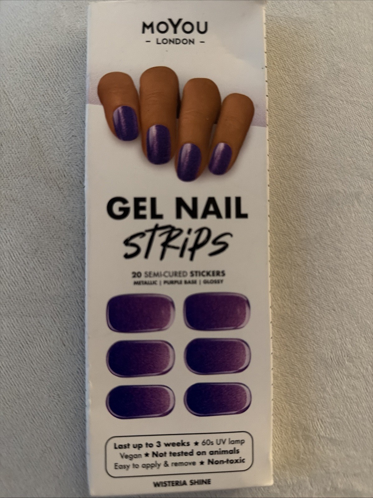MOYOU LONDON Semi Cured Gel Nail Strips – 20 Pcs. Nail Wraps for Salon-Quality.