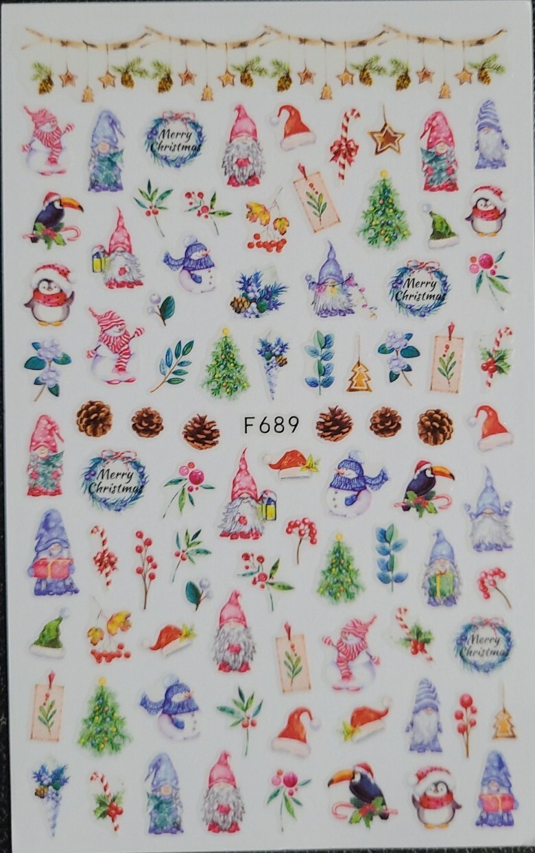 Christmas gnomes Holiday Nail Art Stickers