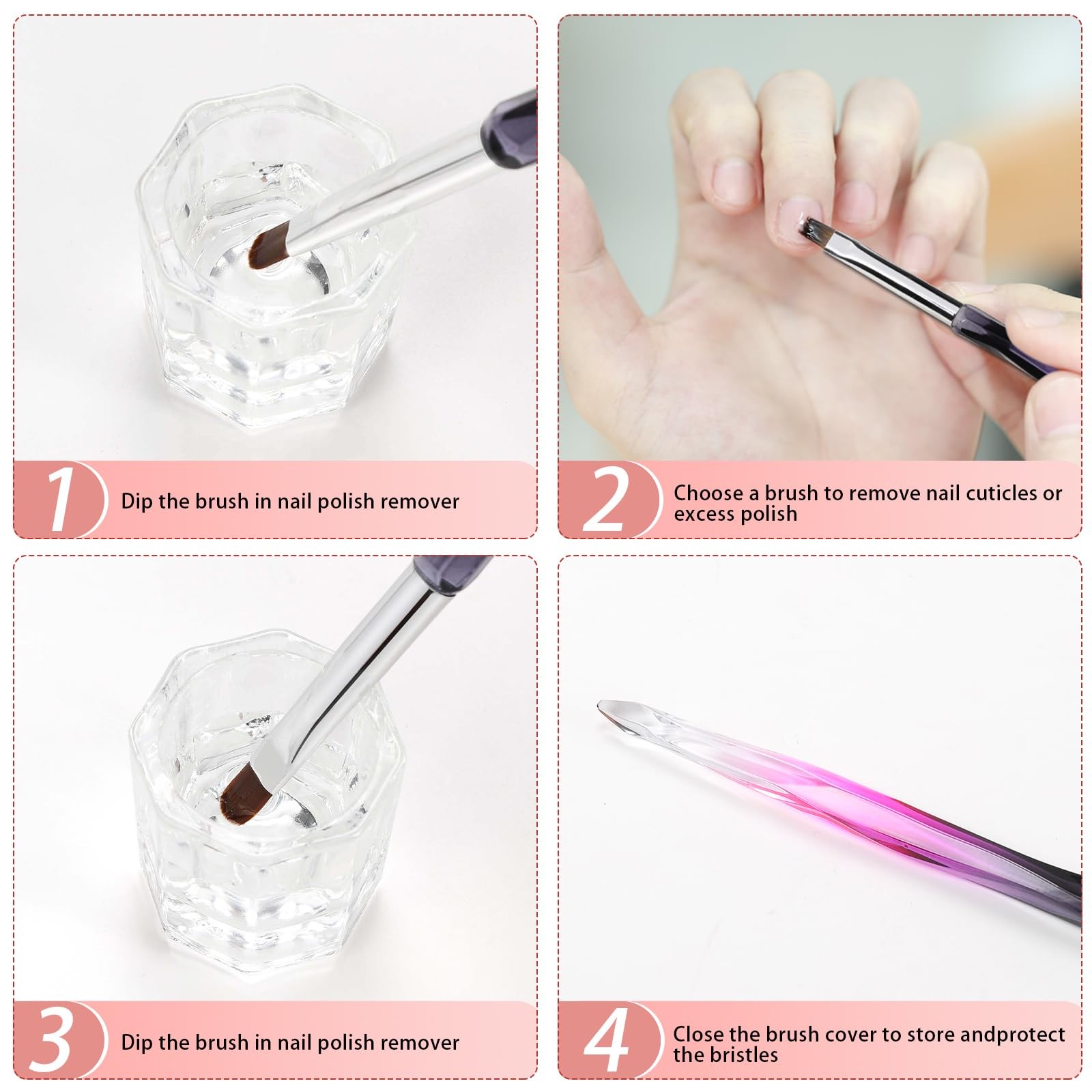 Nail Art Clean Up Brushes,3PCS Nail Brush For Cleaning Polish Mistakes on the…