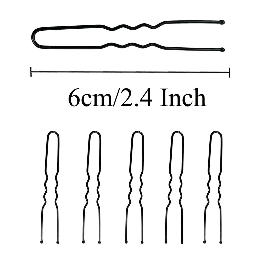 330 Count U Shaped Hair Pins for Buns, 1 (Pack of 330), Black(2.4Inch)