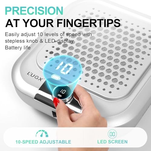 LUGX Rechargeable Nail Dust Collector Acrylic 10 Gear