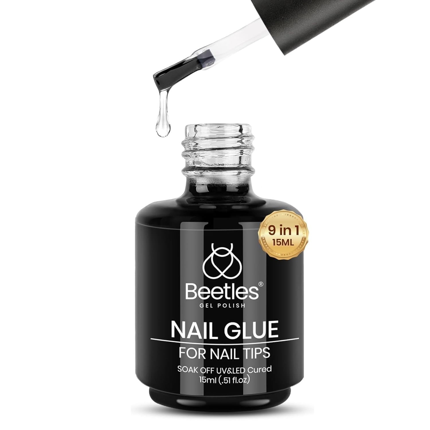 Self-Leveling 15ml Gel Nail Glue by Beetles – Ultimate Adhesive for All Nails