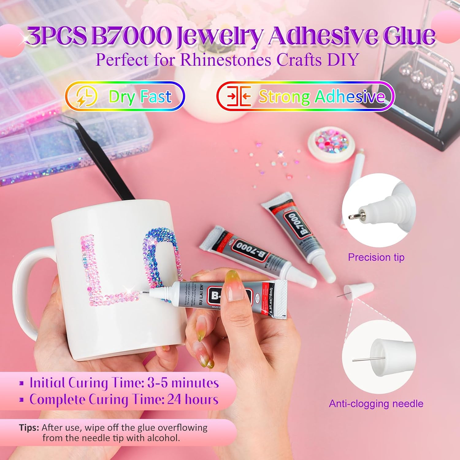 Bedazzling Kit with 32000Pcs Rhinestones, Jelly Rhinestones for Bedazzling, 24 C